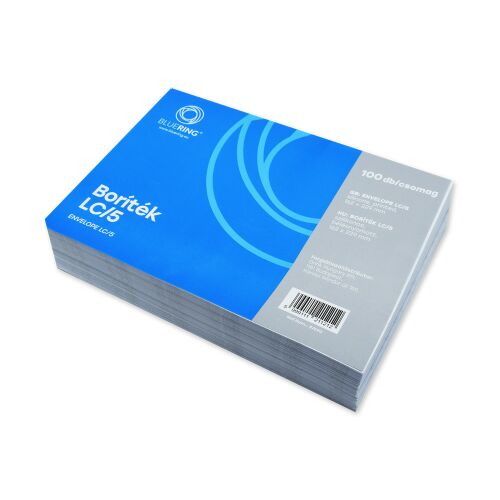 Boríték LC/5 szilikonos bélésnyomott 162×229mm Bluering® 100 db/csom fehér 136316459
