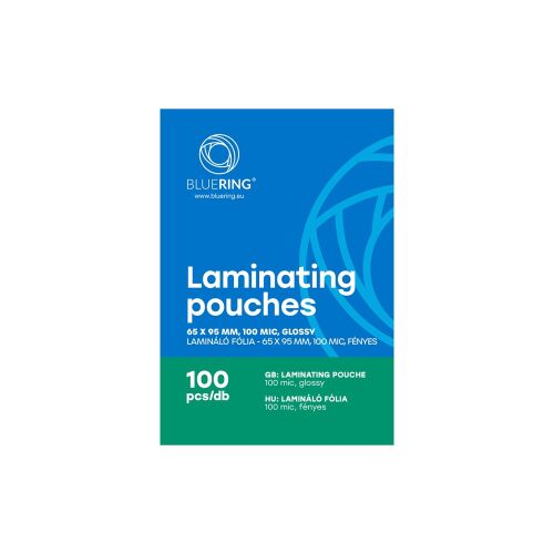 Lamináló fólia 65x95mm, 100 micron 100 db/doboz, Bluering® 136316781
