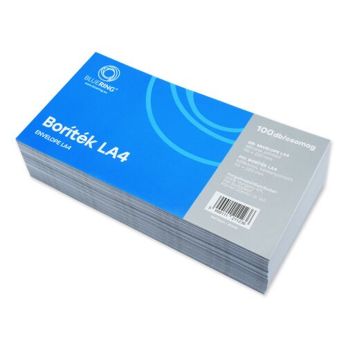 Boríték LA4 szilikonos bélésnyomott 110×220mm Bluering® 100 db/csom fehér 136320071