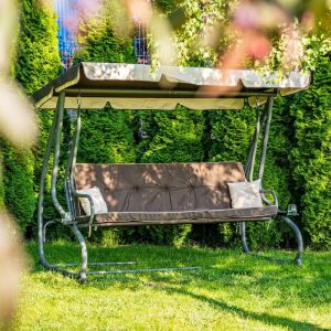 Megi barna kerti hintaágy kényelmes párnákkal - Hintaágy