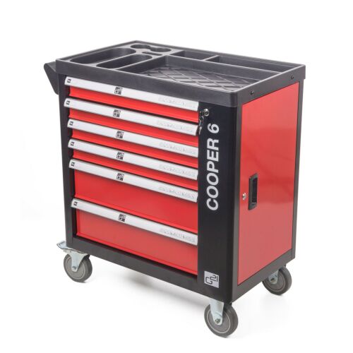 G21 Cooper 6 Fiókos Műhelykocsi - Fekete/Piros 136332304