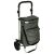 Gray rolling shopping bag with shoulder strap