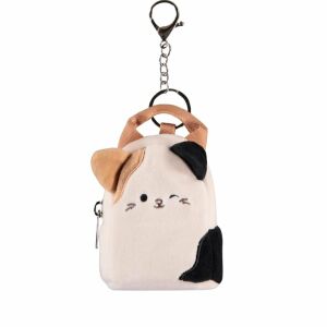 Мини ключодържател за раница, Squishmallows, котето Камерън, бежово с черно и кафяво, 11x9x5 см, марка Difuzed 136346281 - Ключодържател