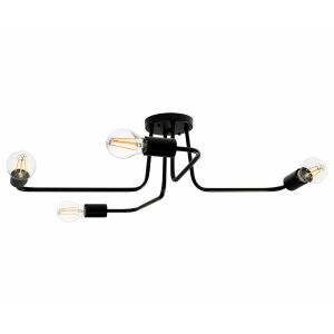 Čierna stropná lampa Agaro APP013-4CW so štyrmi žiarovkami, moderný štýl - Lampy&osvetlenie