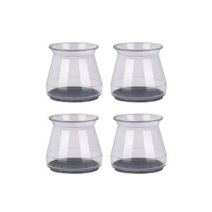 Set 4 protectii picioare scaun/mobila din silicon si pasla NEXTLY, anti-zgarieturi, anti-zgomot, universale, reutilizabile, 3.2x3.2cm, transparent-gri 136350000 - Protecții pentru picioarele mobilierului
