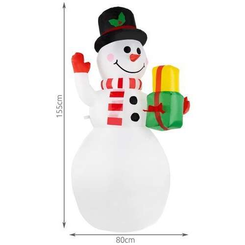 Felfújható led-es hóember 155 cm