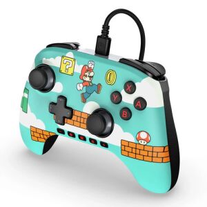 Angewinkelter Blick auf den PowerA Advantage Kabelgebundenen Nintendo Switch Controller - Mario Time Design - PowerA