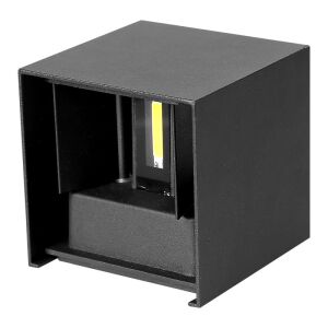 Aplica LED de perete Interior/Exterior Techstar®, Putere 12W, Culoare Lumina 3000K, 1100 lm, 10x10 cm, IP 65, Negru 137204351 - Lămpi de perete pentru exterior