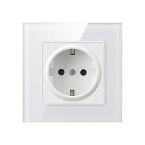 Priză de alimentare din sticlă albă Techstar Crystal TS1, 16A - Lămpi și iluminat