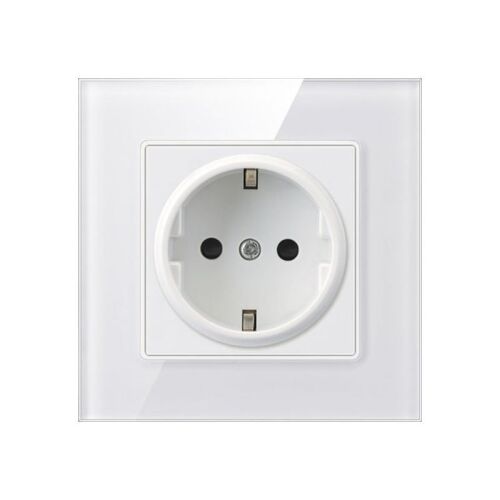 Priză de alimentare din sticlă albă Techstar Crystal TS1, 16A