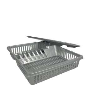 Edényszárító tálcával 38x30 CM szürke 42513410 - Edényszárító