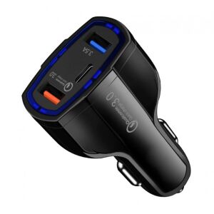 Techstar Turbo Fast autós töltő 5 V, 3.5 A, QC 3.0, DUAL USB 136354154 - Autós töltő