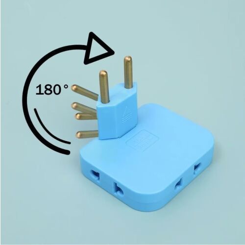 Techstar forgó tripla adapter 2 aljzattal és 2 USB porttal, 180 fokos forgatás