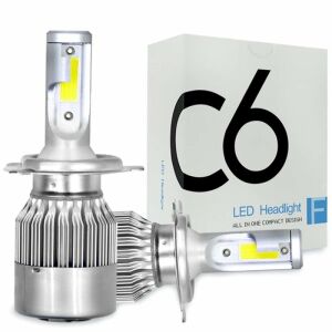 Set 2 LED-uri Auto Techstar C6 H4, 36W, 3800 Lumeni, 6500K - Becuri auto