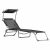 Black adjustable sunshade garden lounger