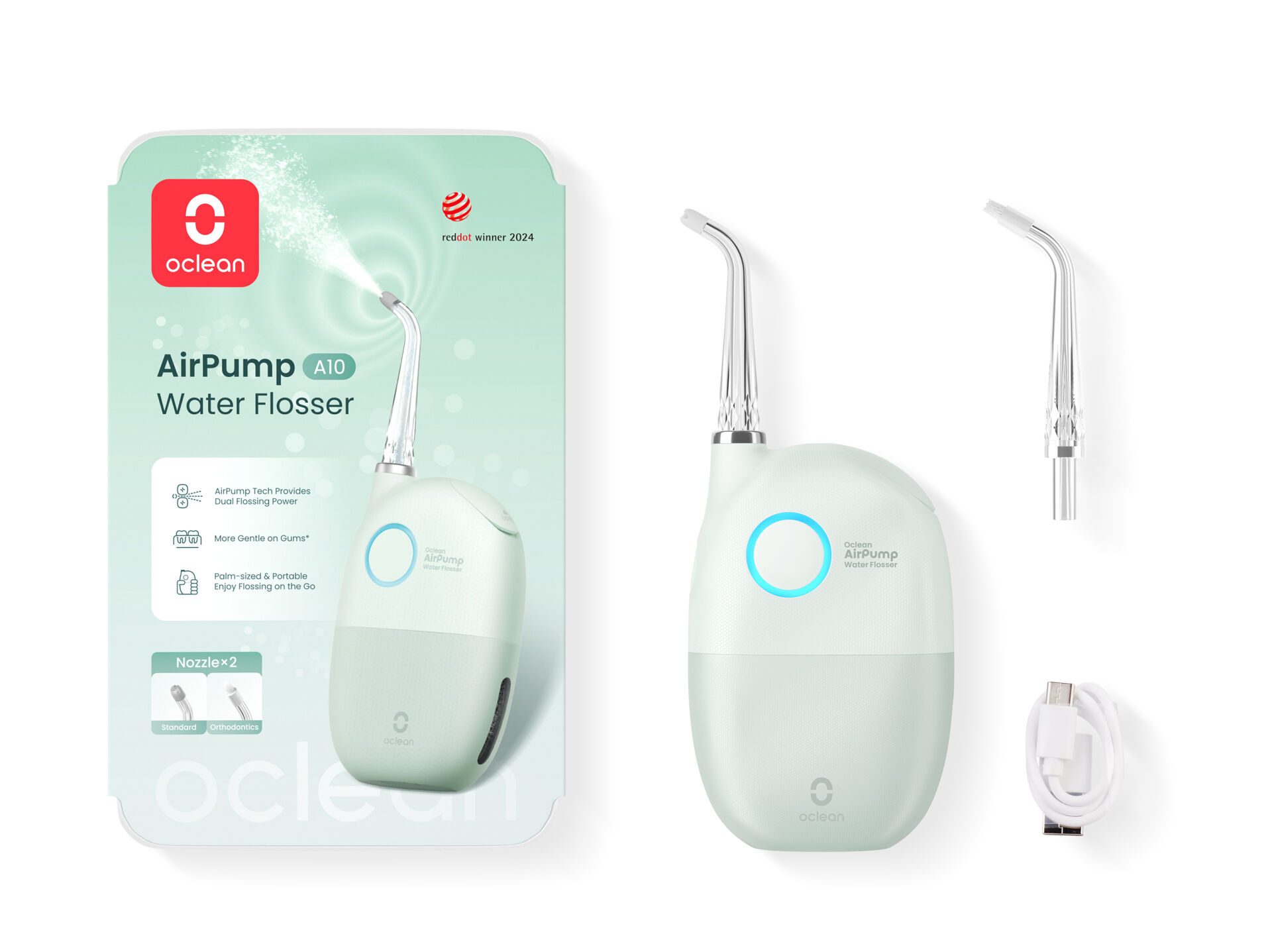 Oclean szájzuhany-fogselyem A10 zöld