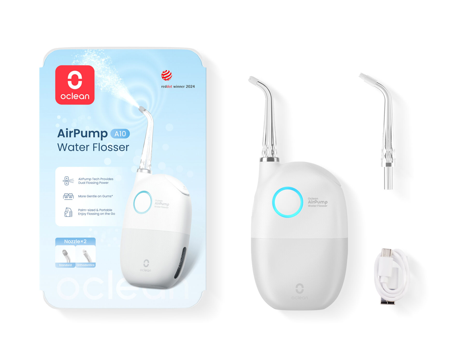 Oclean szájzuhany-fogselyem A10 fehér