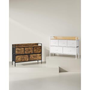 SONGMICS Ipari Stílusú Fiókos Szekrény Rusztikus Barna és Fekete Fém Vázzal, két színválaszték - Bútor