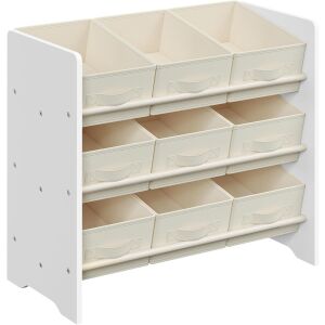 SONGMICS Gyerekszoba Tároló Rendszer 9 Kivehető Textil Dobozzal Felhőfehér 136363498 - SONGMICS