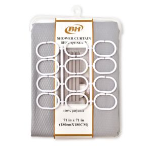 ZAC GREY 180x180 cm-es szürke zuhanyfüggöny, vízlepergető kezelésű