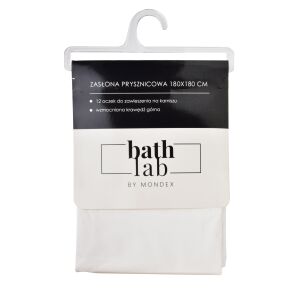 ZAC WHITE 180x180 cm zuhanyfüggöny 12 lyukkal, fehér