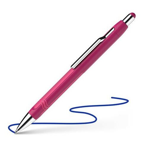 Golyóstoll, 0,7 mm, nyomógombos, szederszínű tolltest, SCHNEIDER "Epsilon XB", kék 136385106