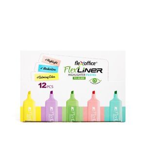 Szövegkiemelő készlet, 1-5 mm, FLEXOFFICE "Flexliner", vegyes pasztell színek 136385615 - FlexOffice