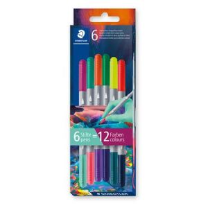 Rostirón készlet, 1/3 mm, kétvégű, kimosható, STAEDTLER® "3280", Multiverzum 1, 6 különböző szín 136385890 - Rajzeszköz
