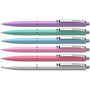 Golyóstoll, 0,5 mm, nyomógombos, vegyes pasztelt tolltest, SCHNEIDER "K15", kék 136386709 - Schneider