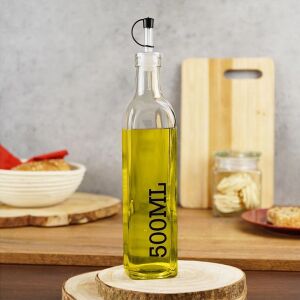 Sada na servírovanie oleja/octu Excellent Houseware, sklo/nehrdzavejúca oceľ, 6x26 cm, 500 ml, priehľadná 136388876 - Dávkovače oleja a octu