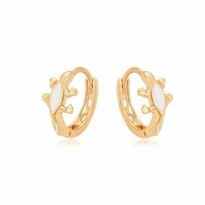 Arany tónusú Emporia Ötvözetű Fülbevaló Fehér Emporia® Kristállyal, XUP141 136389910 - Divat & Öltözködés