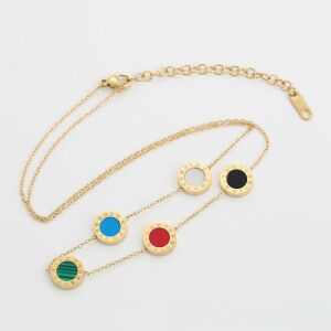 Arany tónusú Emporia Ötvözetű Nyaklánc Vörös Emporia® Kristállyal és Kék Emporia® Kristállyal, XUP232 136389931 - Emporia