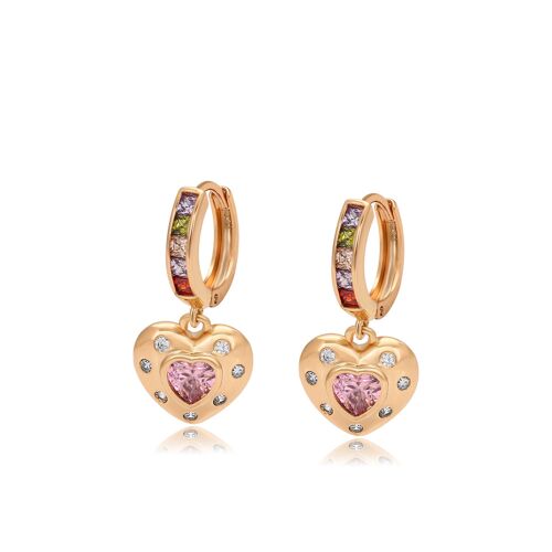 Arany tónusú Emporia Ötvözetű Fülbevaló Rózsaszínű Emporia® Kristállyal és Fehér Emporia® Kristállyal, XUP125 136389983
