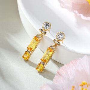 Emporia Arany Tónusú Kristály Fülbevaló - Sárga és Fehér Kristályokkal 136390024 - Divat & Öltözködés