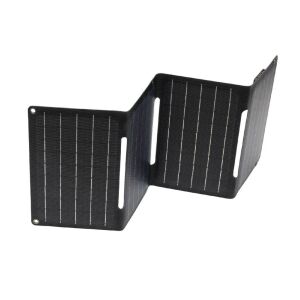 HOME MSC20W hordozható napelemes USB töltő, összecsukható, 20Watt, USB-A + USB-C + DC kimenet, PD gyorstöltés, LED töltésjelző, felakasztható, tartozék karabinerekkel