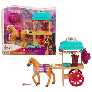 Szilaj ló figura lovas felszerelés kocsival – 25x28 cm 42514386 Mattel