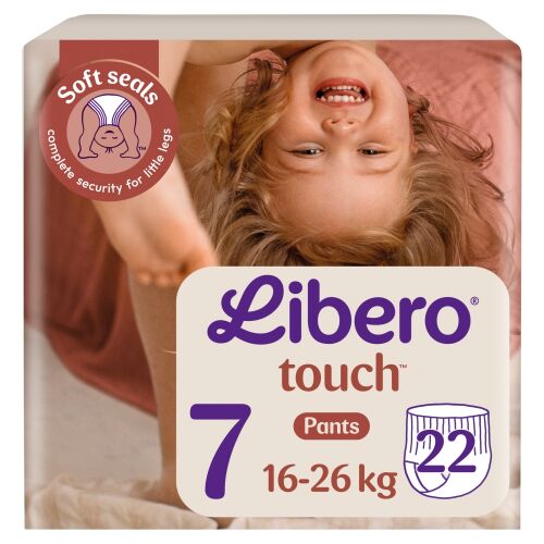 Libero Touch Junior Size 7 (16-26kg) Pants Diapers, 22 count