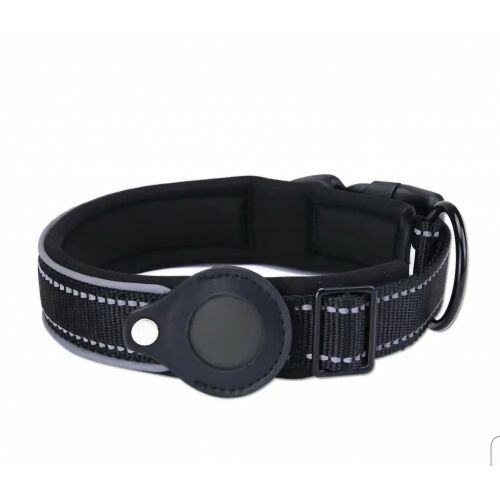 THD Смарт нашийник за кучета с държач за Apple AirTag, черен