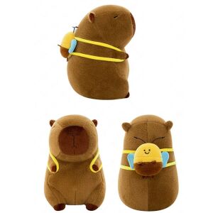 Plyšová hračka Kapybara s batohom a dekou, hnedá farba, mäkká a roztomilá, veľkosť 43 cm pre deti od 3 rokov, originálny darček ABYZ™