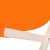 Detail of Dechland orange beach chair fabric and wooden frame