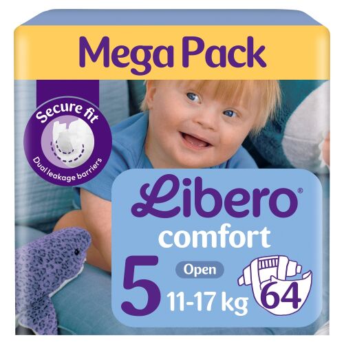 Libero Comfort Junior Mărimea 5 Scutece Mega Pack (64 bucăți) pentru bebeluși de 11-17 kg