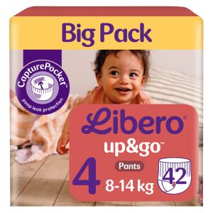 Libero Up&Go Veličina 4 (8-14kg) Pelene gaćice, Veliko pakiranje 42 komada - Libero