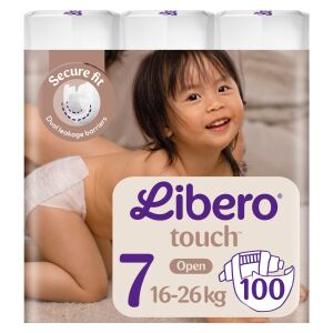 Libero Touch Junior Größe 7 (16-26kg) Windeln, 100 Stück Packung - Windeln und Windeln für Erwachsene