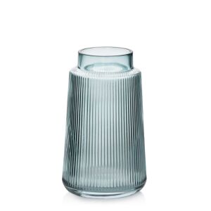 Serenite üveg váza 11,5x20cm, szürke-kék csíkos dizájn 136415471 - Mondex