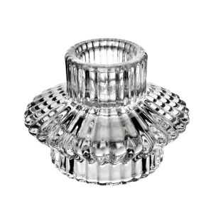 PATRICIA Üveggyertya tartó klasszikus formában, 8x6 cm