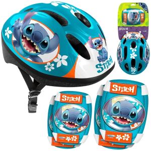 STAMP Stitch Dziecięcy Zestaw Kask Rowerowy i Ochraniacze - Kask dziecięcy