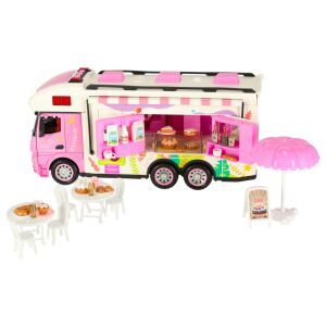Távirányítós Rózsaszín Lakóautó Játékszett z meblami ogrodowymi - Pojazd zdalnie sterowany