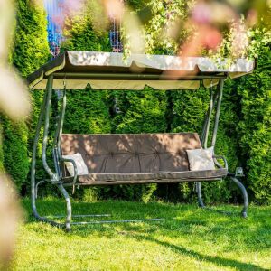 Megi barna kerti hintaágy baldachinnal - Hintaágy