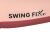 Close-up of Swing FIX S1 logo