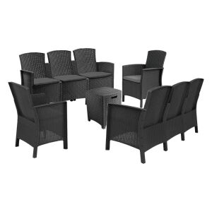 Lima 8 személyes kerti bútor garnitúra grafit 136432055 - Zestaw ogrodowy